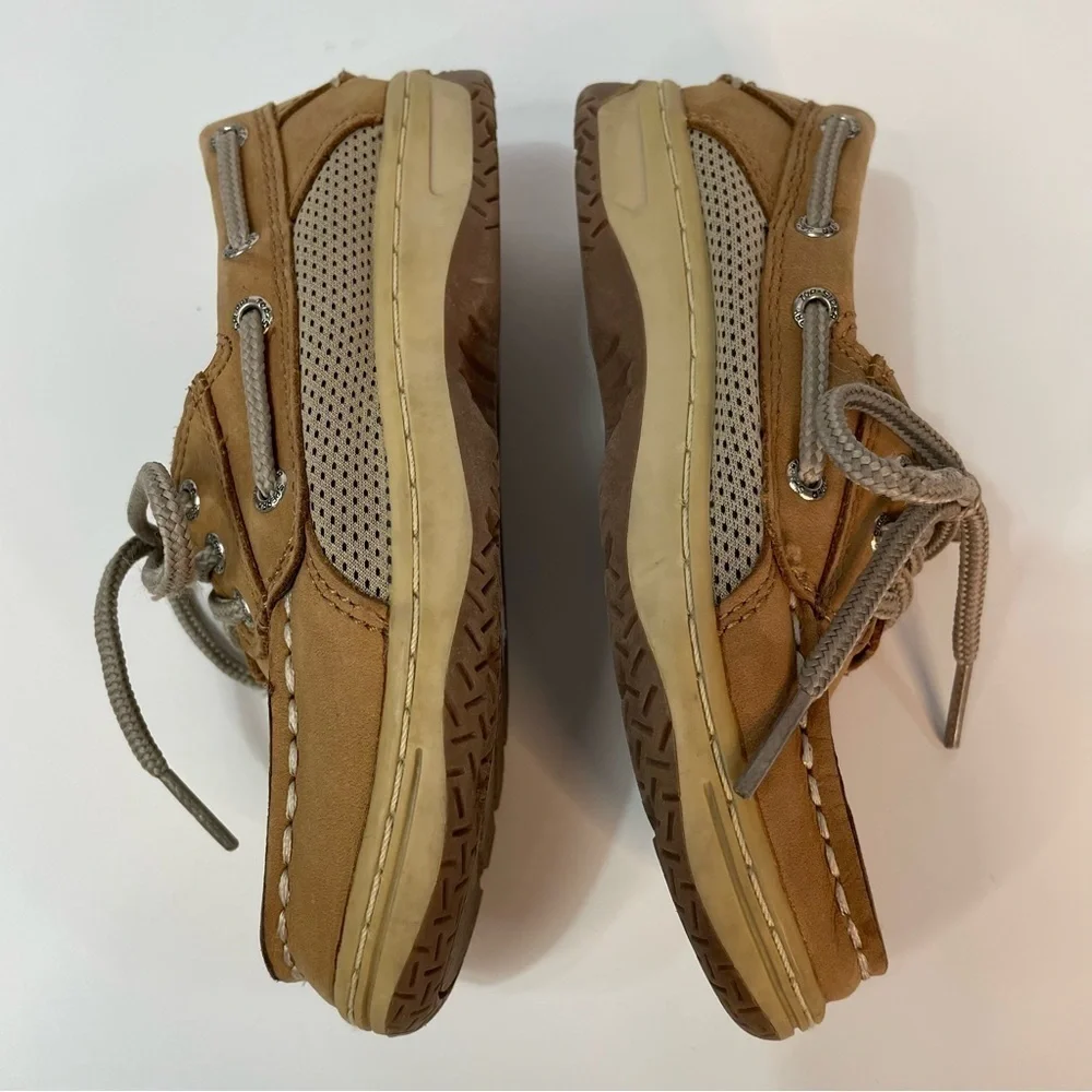 Sperry Bill Fish Leather BrownToddler Boat Shoes‎ Size 10.5 W Pretty Colligate